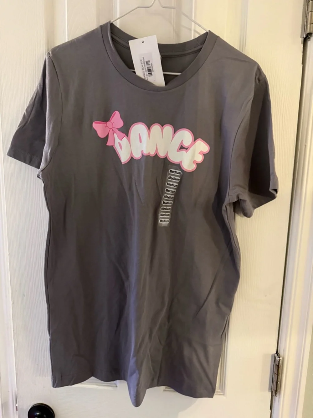 AM Dance Graphic Tee - Gray with Pink Accent NWT never worn
